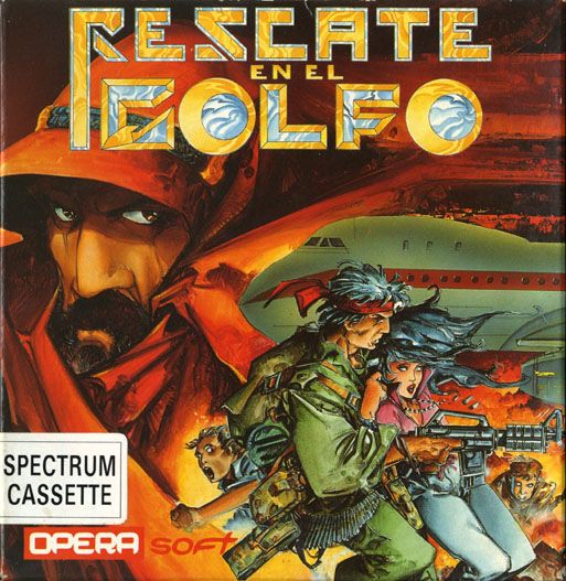 Front Cover for Rescate en el Golfo (ZX Spectrum) (Box was common to all releases, with a sticker specifying system (Spectrum, Amstrad, etc.))