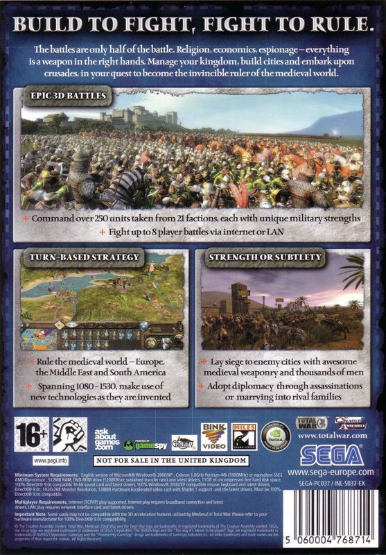 Medieval II: Total War cover or packaging material - MobyGames