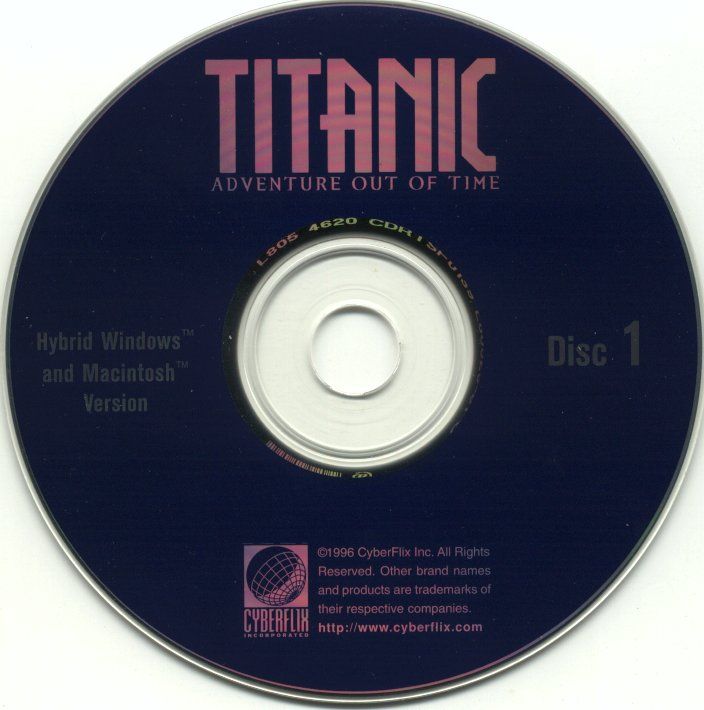 Media for Titanic: Adventure Out of Time (Macintosh and Windows and Windows 3.x) (Re-release): Disc 1/2