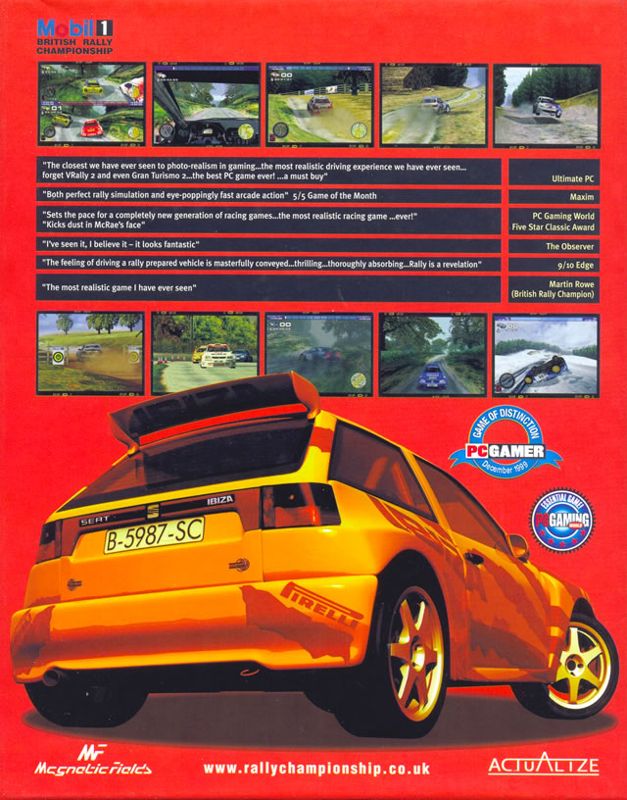 Back Cover for Mobil 1 Rally Championship (Windows)