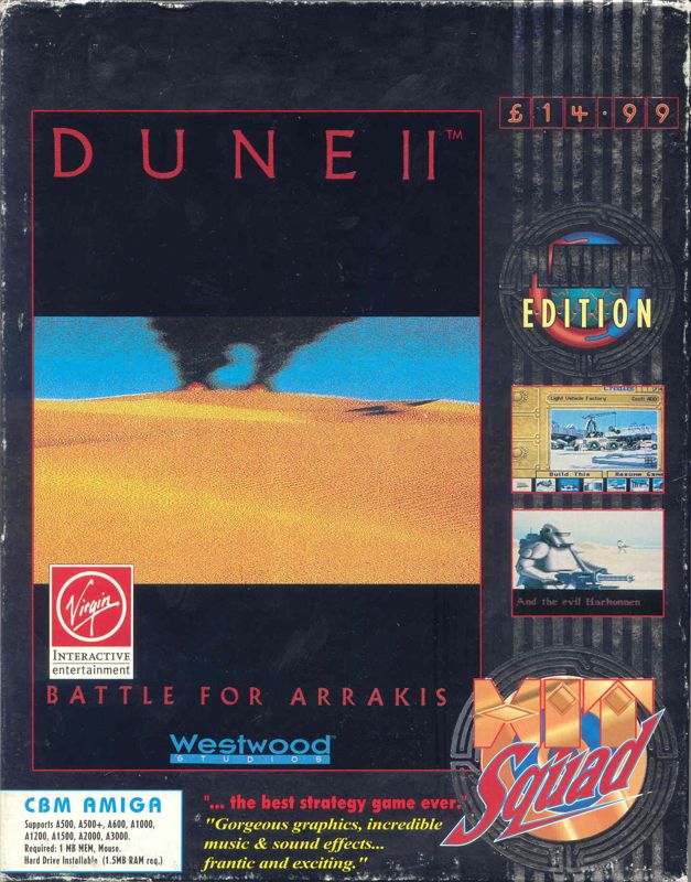 Front Cover for Dune II: The Building of a Dynasty (Amiga) (Hit Squad release)