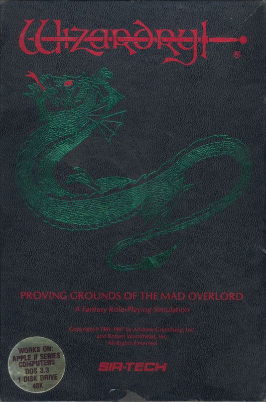Front Cover for Wizardry: Proving Grounds of the Mad Overlord (Apple II) (re-release)