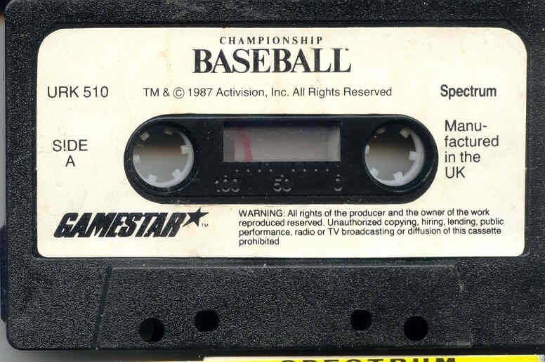 Media for Championship Baseball (ZX Spectrum)