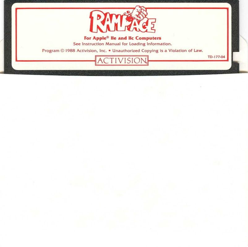 Media for Rampage (Apple II): 5.25" Floppy