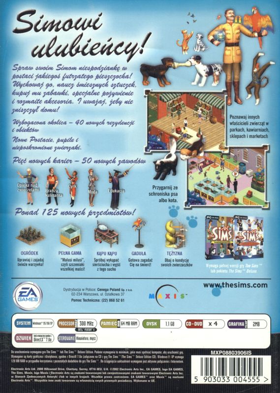 Back Cover for The Sims: Unleashed (Windows)