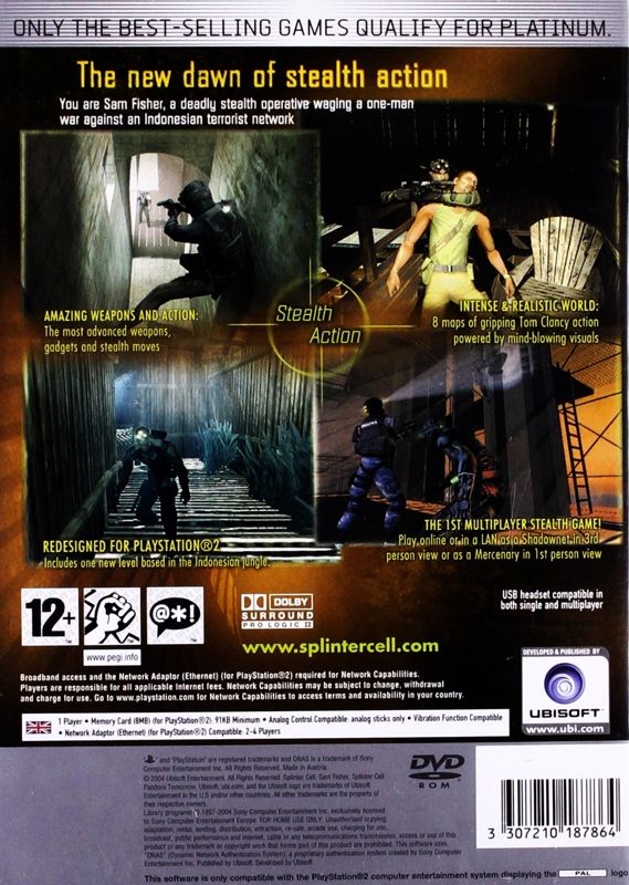 Tom Clancy's Splinter Cell Pandora Tomorrow - (PS2) PlayStation 2
