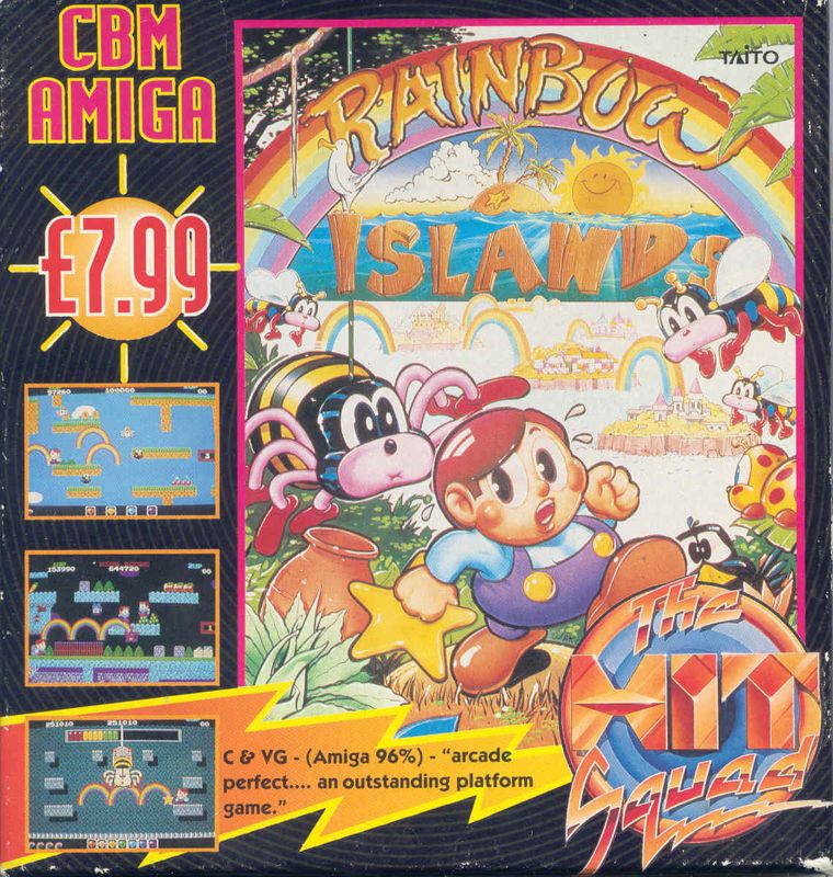 Front Cover for Rainbow Islands (Amiga) (Hit Squad Release)
