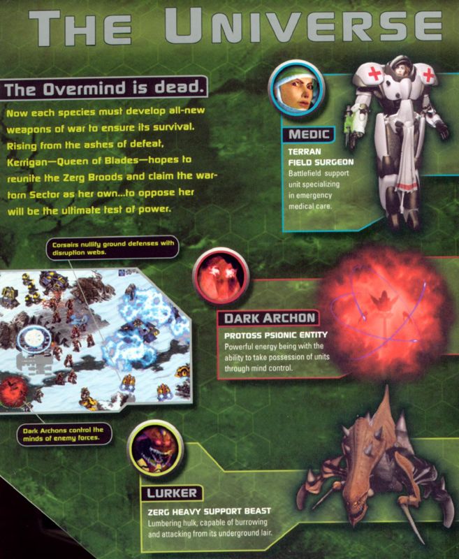 Inside Cover for StarCraft: Brood War (Macintosh and Windows): Left Flap