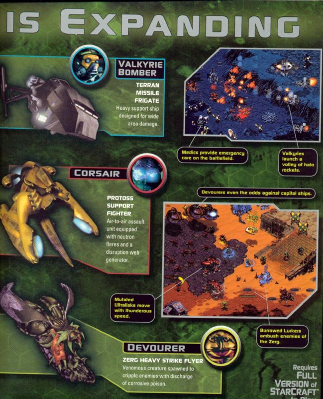 Inside Cover for StarCraft: Brood War (Macintosh and Windows): Right Flap