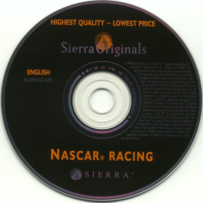 Media for NASCAR Racing (DOS) (SierraOriginals Release)