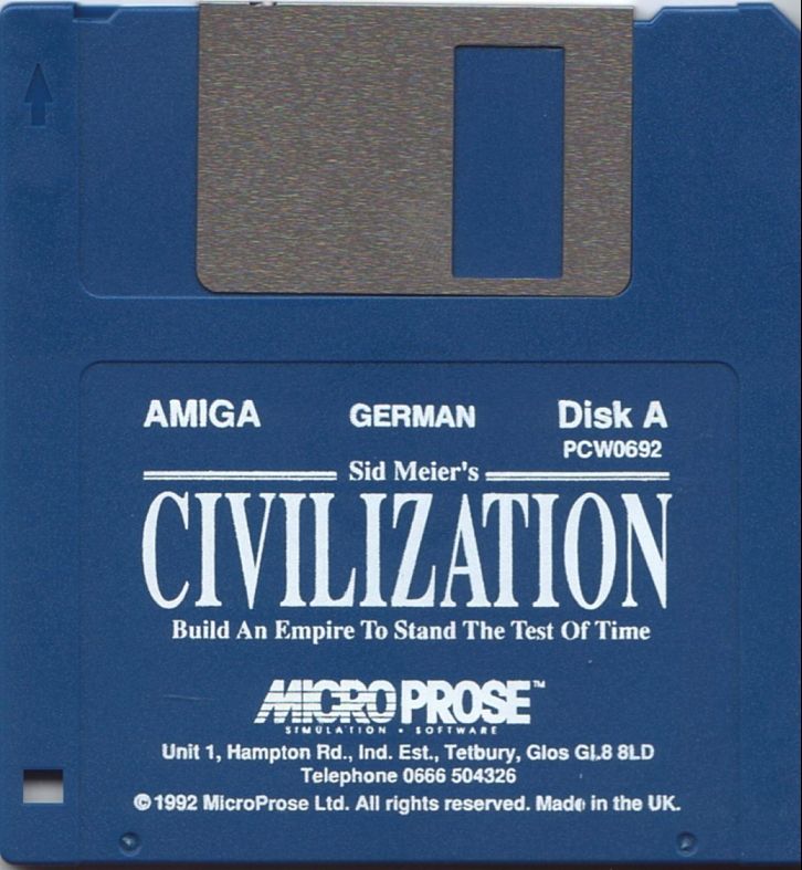 Media for Sid Meier's Civilization (Amiga): Disk 1/4