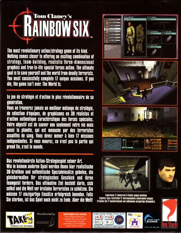 Back Cover for Tom Clancy's Rainbow Six (Windows)