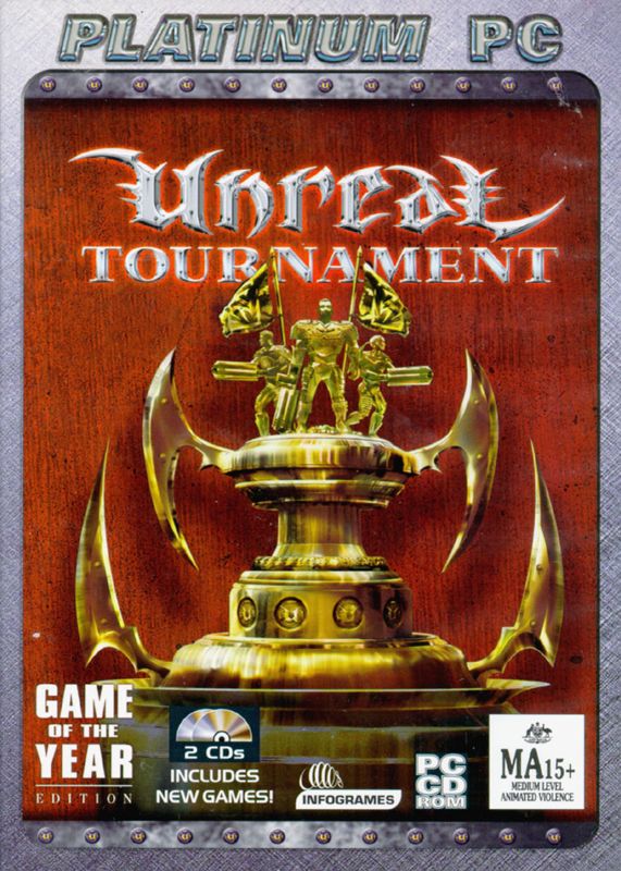 Front Cover for Unreal Tournament: Game of the Year Edition (Windows) (Platinum PC release)
