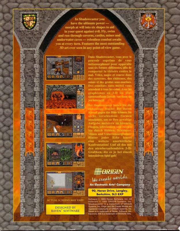 Back Cover for Shadowcaster (DOS)