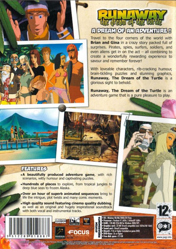 Back Cover for Runaway 2: The Dream of the Turtle (Windows)