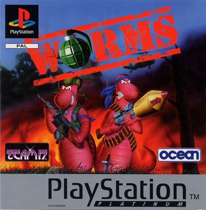 Front Cover for Worms (PlayStation) (Platinum release)