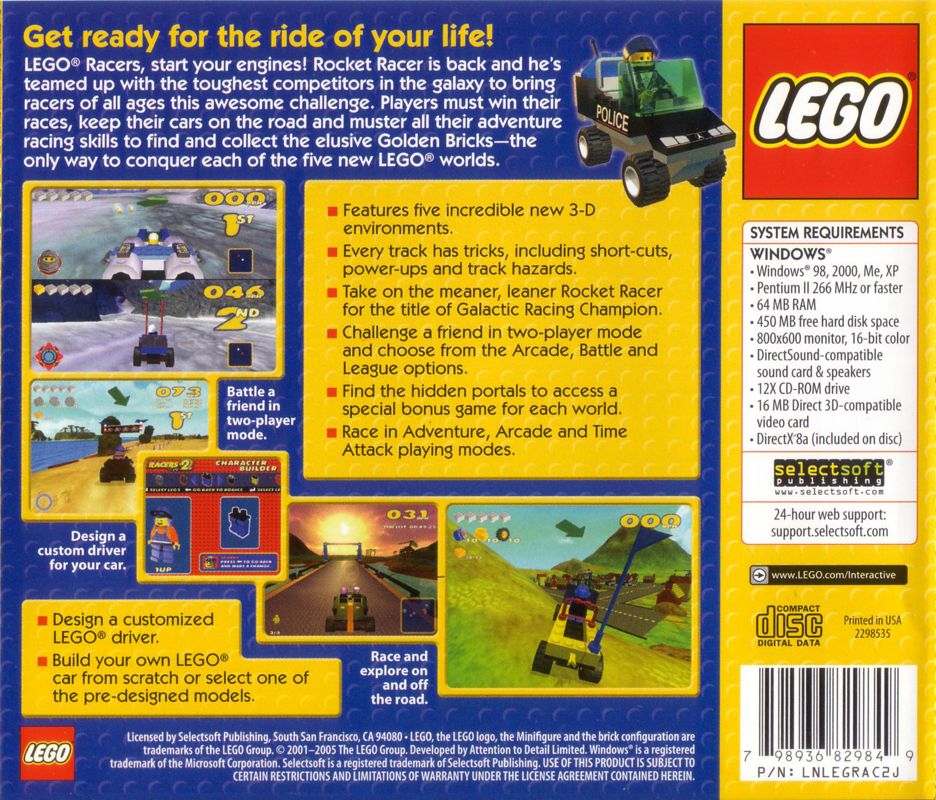 Back Cover for LEGO Racers 2 (Windows)