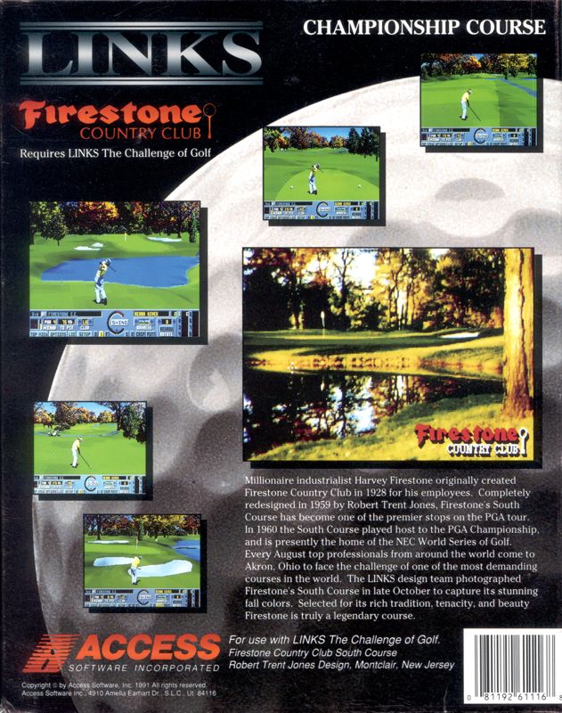 Back Cover for Links: Championship Course - Firestone Country Club (DOS) (5.25" disk release)