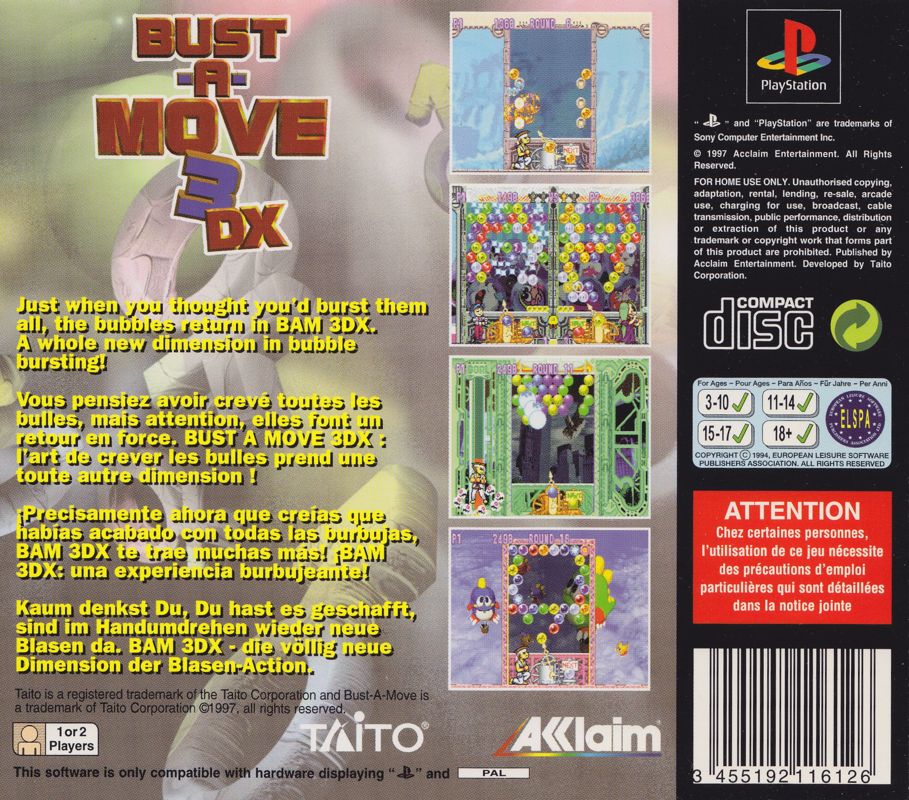 BustAMove 3 cover or packaging material MobyGames