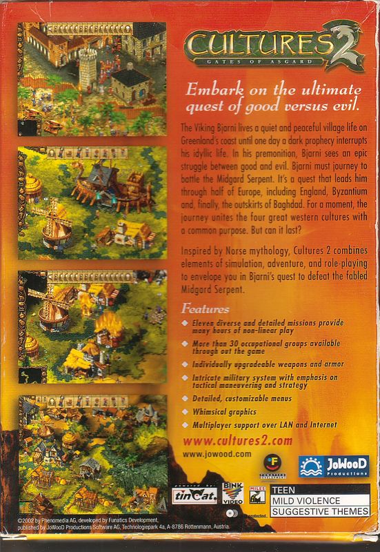 Back Cover for Cultures 2: The Gates of Asgard (Windows)