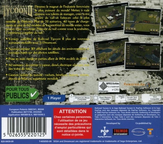 Back Cover for Railroad Tycoon II: Gold Edition (Dreamcast)