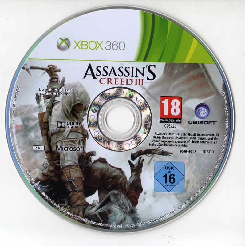 Media for Assassin's Creed III (Special Edition) (Xbox 360): Disc 1/2