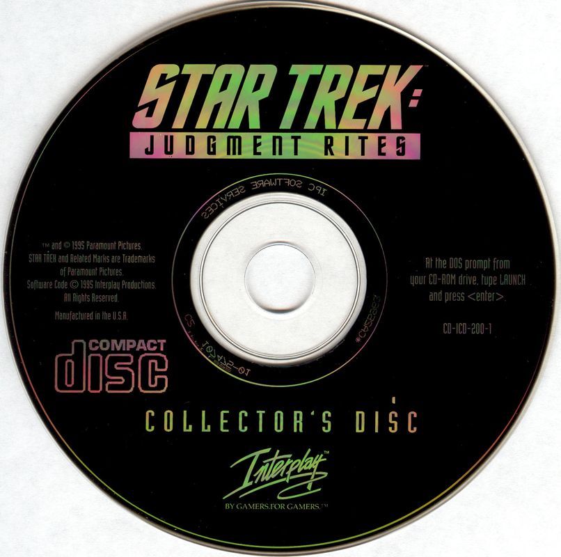 Media for Star Trek: Judgment Rites (Limited CD-ROM Collector's Edition) (DOS): Collector's Disc