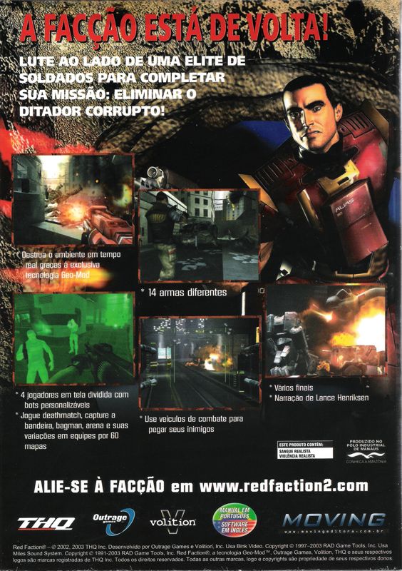 Back Cover for Red Faction II (Windows)