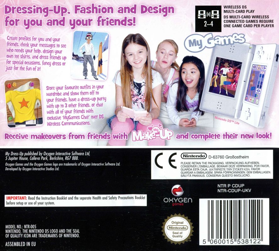 Back Cover for My Dress-Up (Nintendo DS)