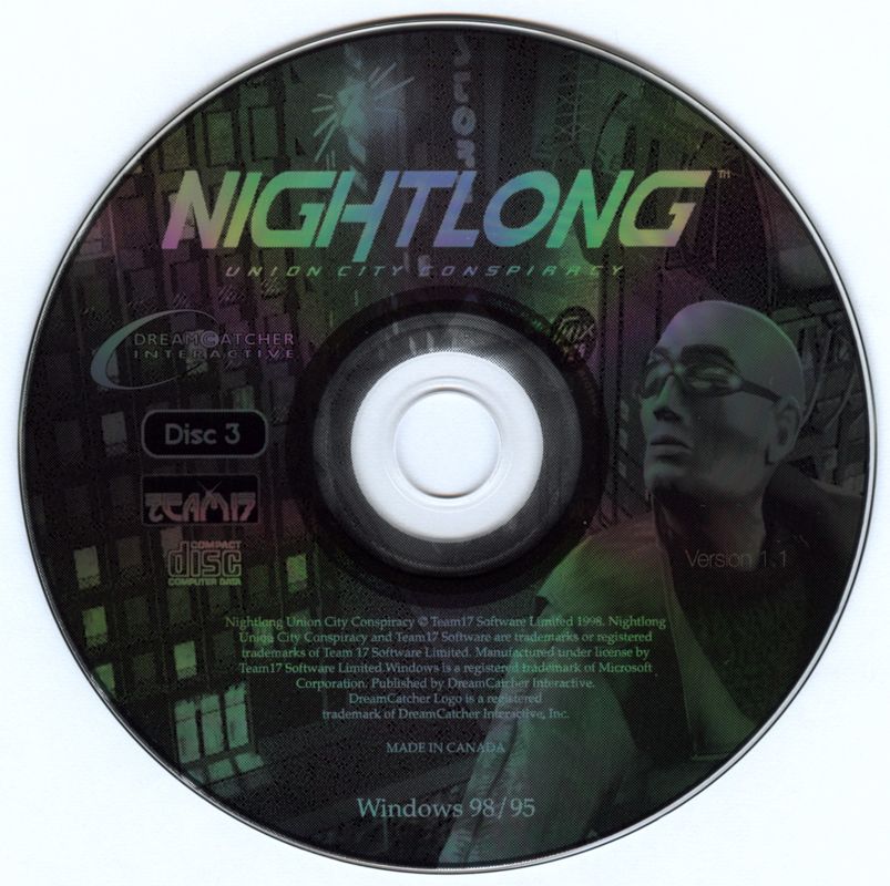 Media for Nightlong: Union City Conspiracy (Windows): Disc 3
