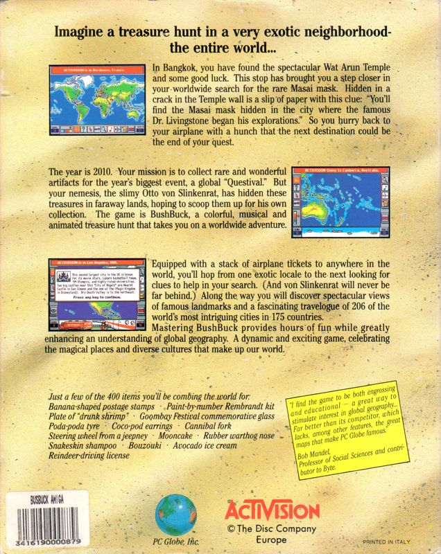 Back Cover for BushBuck Charms, Viking Ships & Dodo Eggs (Amiga)