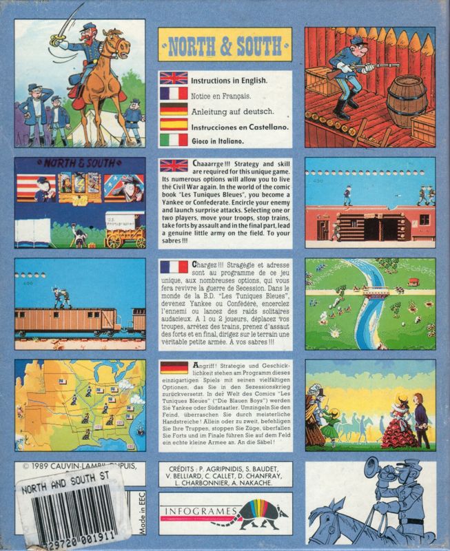Back Cover for North & South (Atari ST)