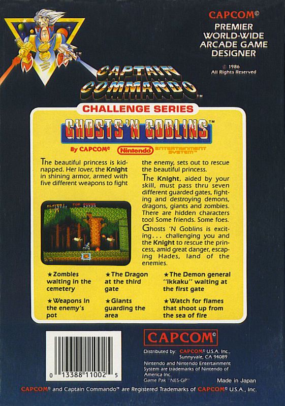 Back Cover for Ghosts 'N Goblins (NES)