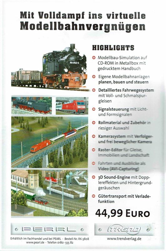 Advertisement for German Trains Volume 2: Die Baureihe V160 (Windows): Back