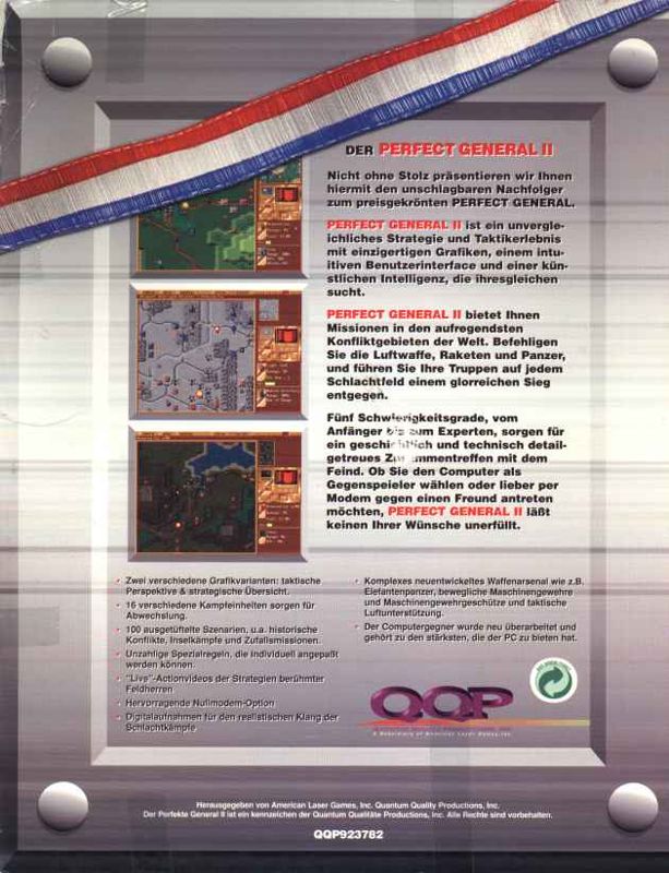 Back Cover for Perfect General II (DOS)