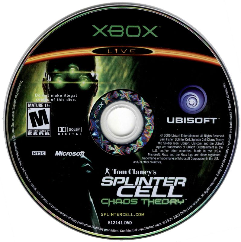 Media for Tom Clancy's Splinter Cell: Chaos Theory (Limited Collector's Edition) (Xbox): Game Disc
