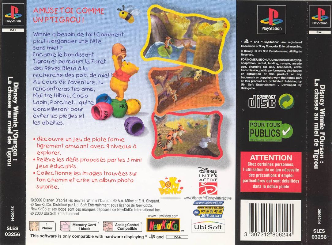 Back Cover for Tigger's Honey Hunt (PlayStation)