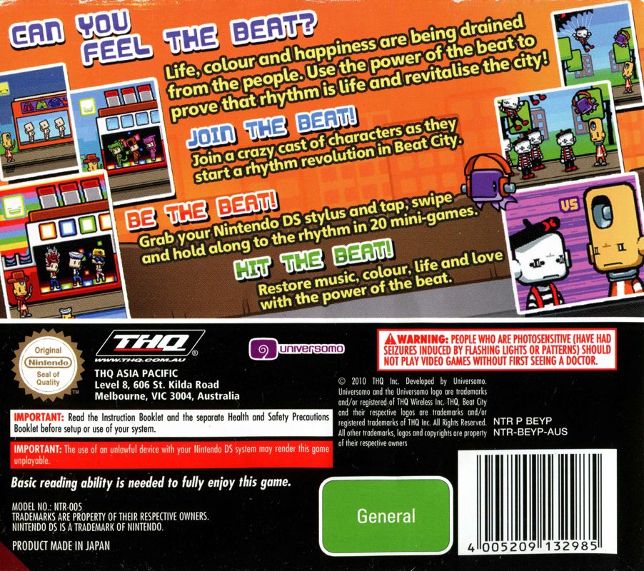 Back Cover for Beat City (Nintendo DS)