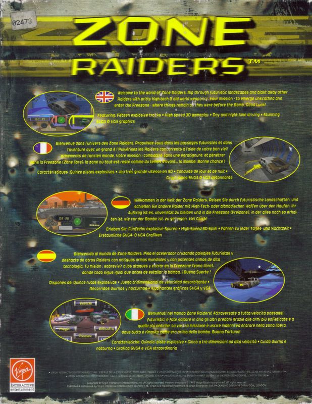 Back Cover for Zone Raiders (DOS)