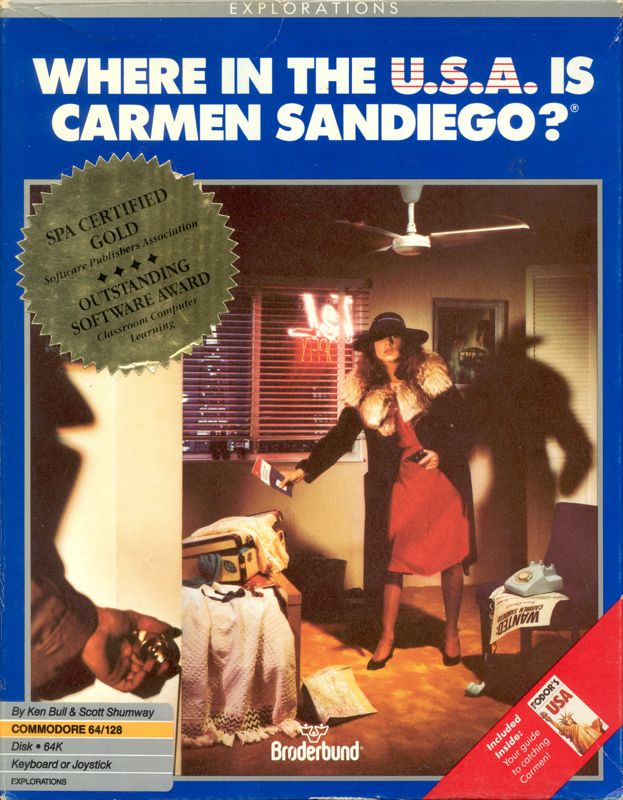 Front Cover for Where in the U.S.A. Is Carmen Sandiego? (Commodore 64)