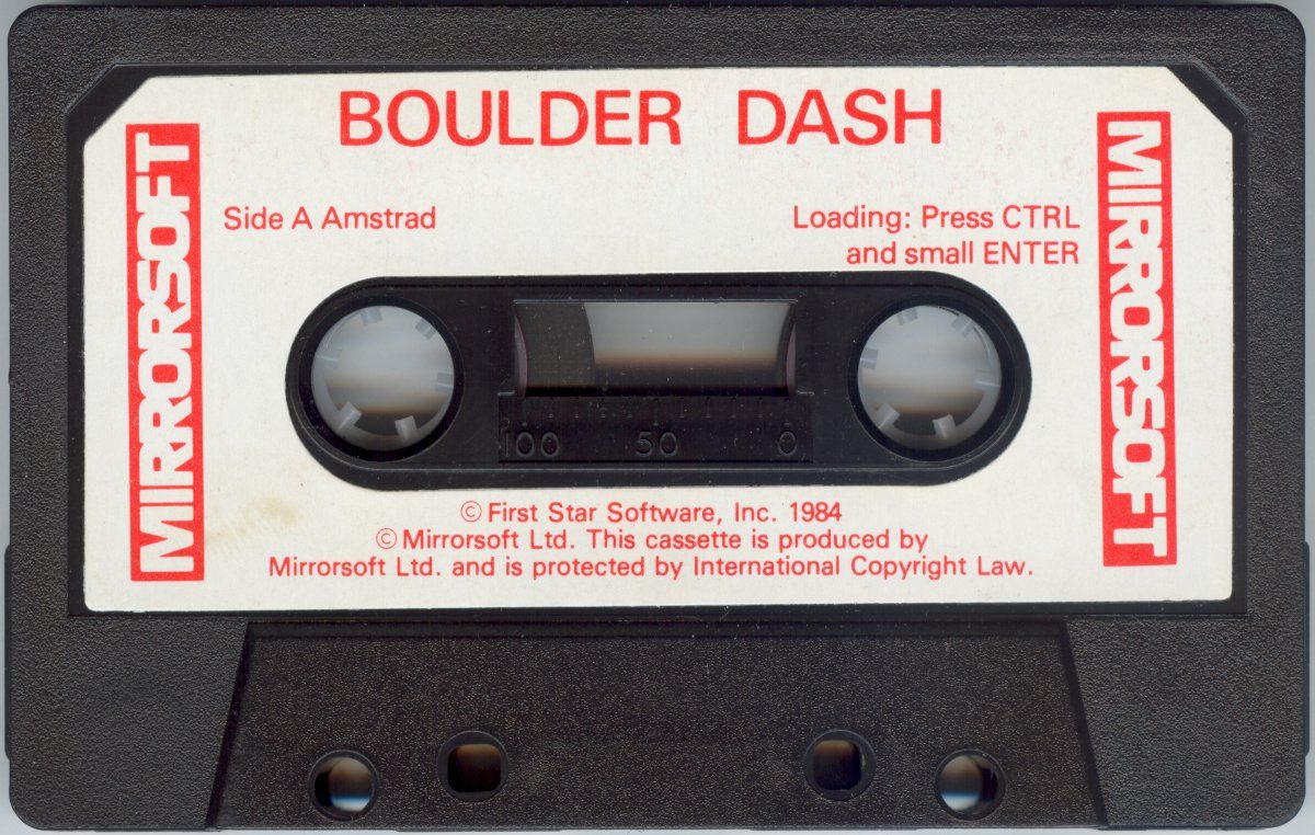 Media for Boulder Dash (Amstrad CPC and Atari 8-bit): Side A: Amstrad