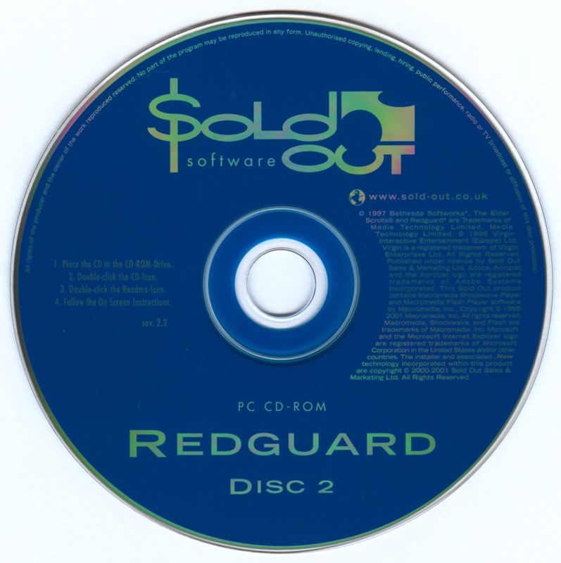 Media for The Elder Scrolls Adventures: Redguard (Windows) (Sold Out Software release): Disc 2