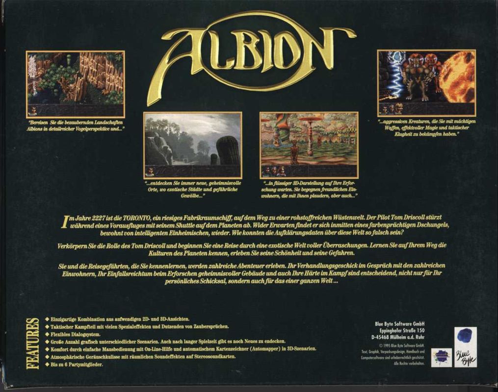 Back Cover for Albion (DOS)