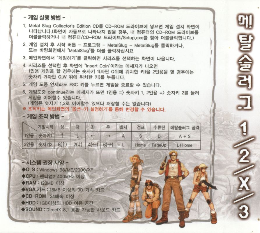 Inside Cover for Metal Slug: Collector's Edition (Windows): Right