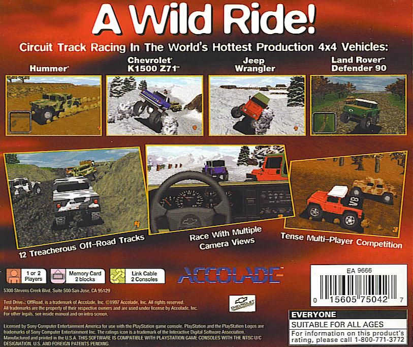 Back Cover for Test Drive: Off-Road (PlayStation) (Greatest Hits)