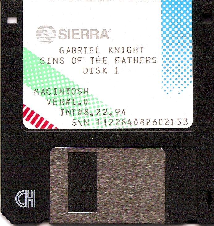 Media for Gabriel Knight: Sins of the Fathers (Macintosh): Disk 1/12