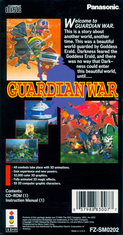 Back Cover for Guardian War (3DO)