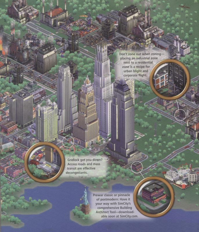 Inside Cover for SimCity 3000 (Windows): Right Flap