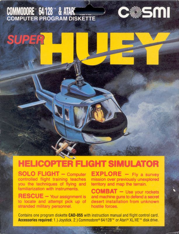 Front Cover for Super Huey UH-IX (Atari 8-bit and Commodore 64)