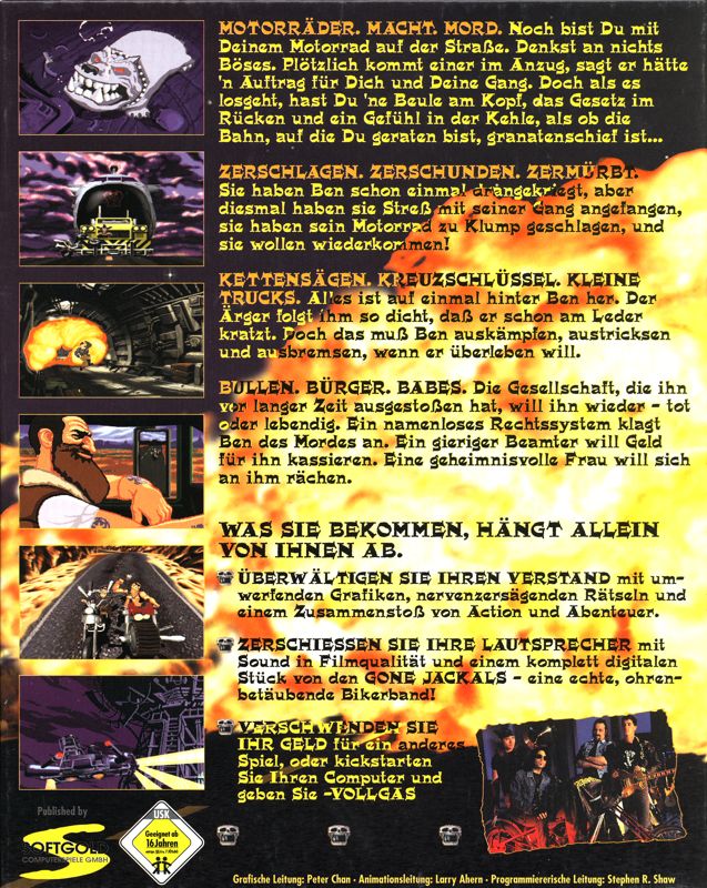 Back Cover for Full Throttle (DOS) (CD-ROM release)